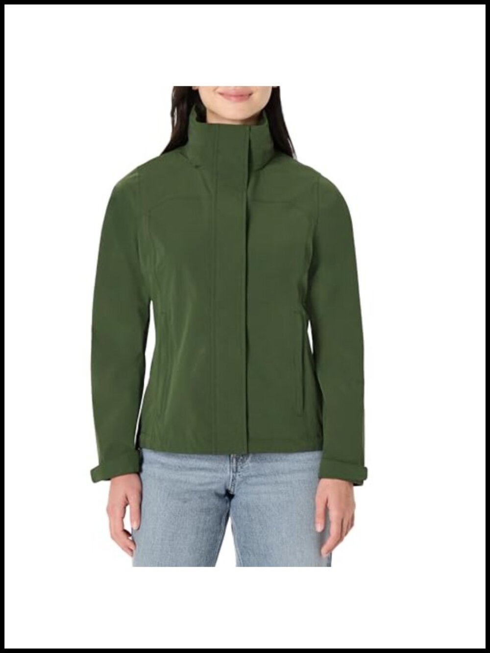 Women's Lightweight Waterproof Long Hooded Rain Jacket Relaxed Fit